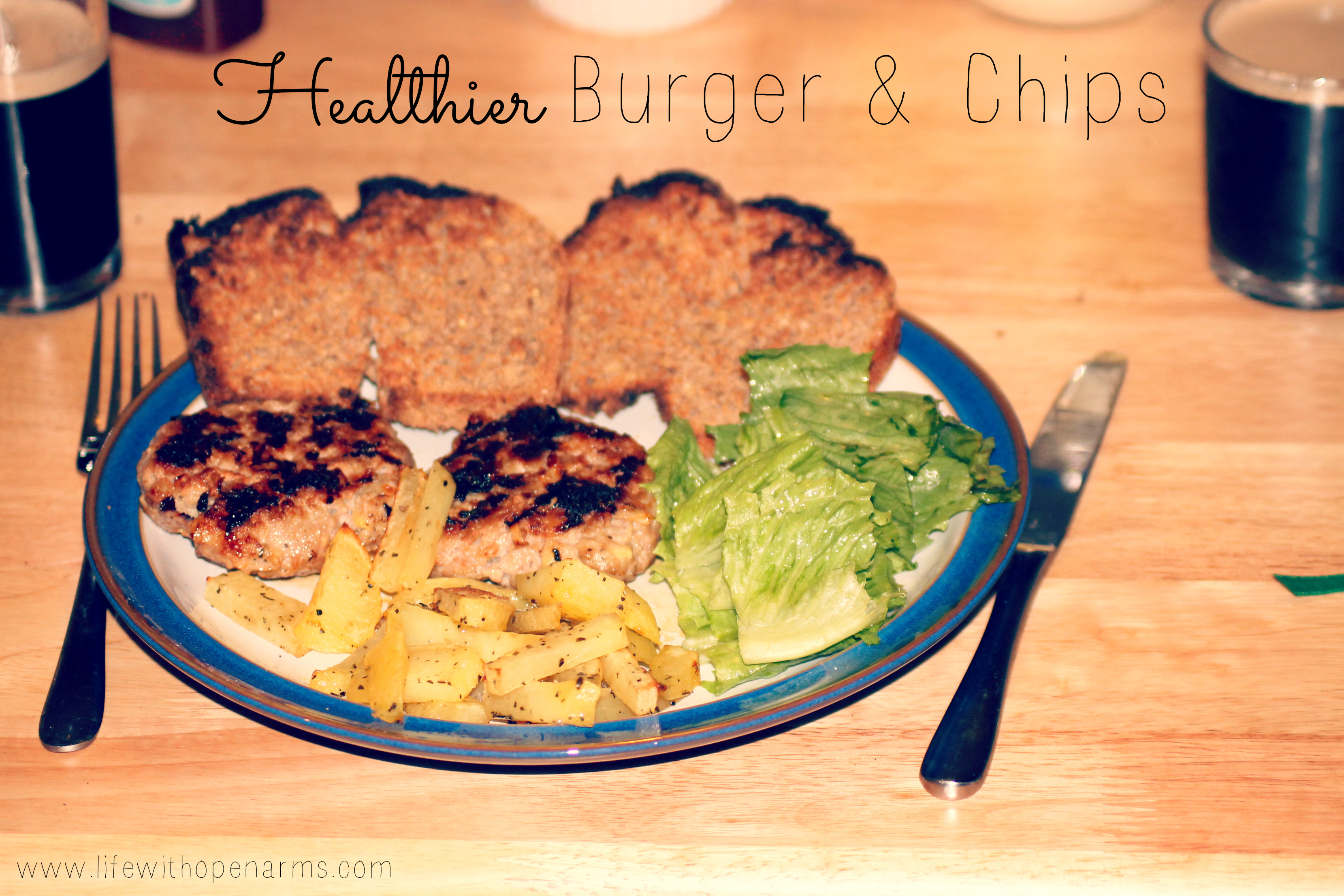 Healthier Burger and Chips