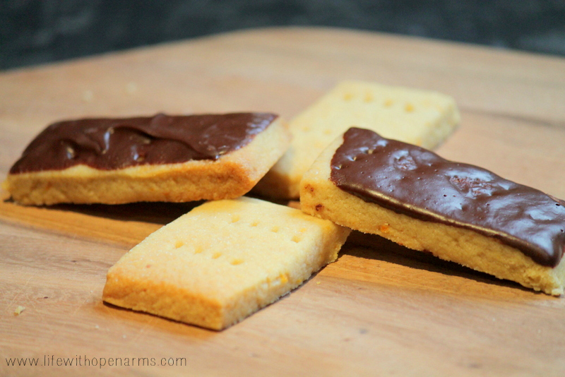 Orange & Vanilla Shortbread with Chocolate Ganache